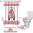 thumbnail image 1 of FMSHPON Valentines TruckSpring Rose Flower 4 Piece Bathroom Set Shower Curtain Bath Rug Contour Mat and Toilet Lid Cover, 1 of 7