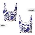 thumbnail image 5 of Fotbe Blue And White Porcelain Pattern Pattern Womens' Sports Bra Longline Wirefree Padded with Medium Support Sports Moisture-Wicking Workou Vest,Tank Top-X-Large, 5 of 9