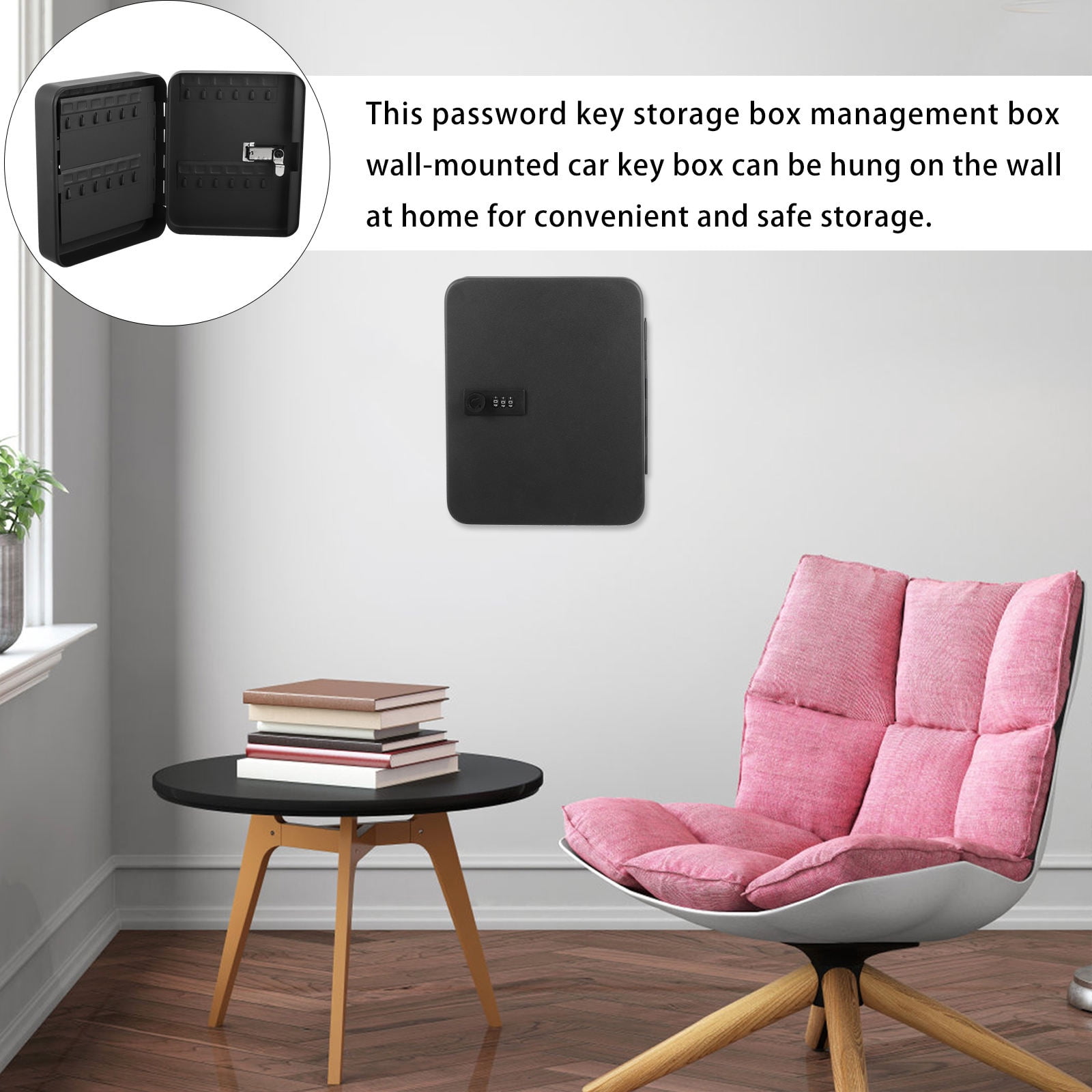 WRISTBIQUE Car Key Box Security Key Storage Box Black 1 Set