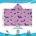 thumbnail image 2 of Cute Cartoon Dachshund Hooded Bath Towel，60"x35" for Ages 3 To 12 Kids, Quick Dry Lightweight Soft Microfiber Hood Beach Towel Cover Up for Kids, 2 of 7
