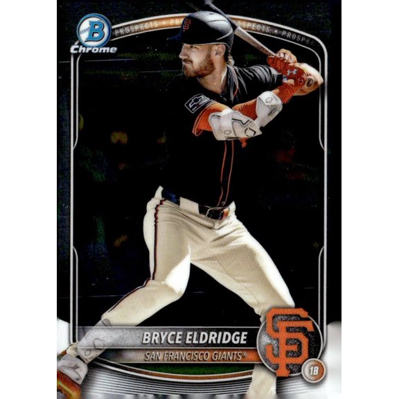 Collectible 2025 Bowman Chrome Bryce Eldridge BCP-180 San Francisco Giants Baseball Card San Francisco Giants MLB Baseball Trading Card