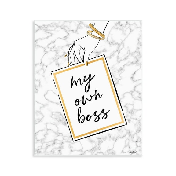 Stupell Industries My Own Boss Phrase Typography Painting Unframed Art Print Wall Art, 11 x 14