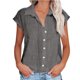 thumbnail image 1 of Camisetas para las Mujeres Casual, Imprimir Cuello Turndown Top de Manga Corta Hecho de 95% Poliéster 5% Spandex para el Uso Diario de Verano, Tops Cortos para las Mujeres, 1 of 5