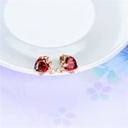 Amy and Annette 18K Gold Plated Ruby Devil Earrings for Women