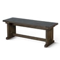 thumbnail image 2 of Camie Side Dining Bench- Plank Seat- Dark Brown Mahogany Wood 48 Inch, 2 of 6