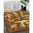 thumbnail image 2 of Ahgly Company Indoor Round Patterned Saddle Brown Area Rugs, 7' Round, 2 of 6