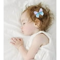 thumbnail image 3 of 24 Pack/12 Pairs Realistic Colorful Butterfly Fully Lined Cloth Fabric Covered Alligator Hair Clips Bow Barrettes Accessories Hairgrips for Baby Girls Toddlers Infants Kids Women, 3 of 4