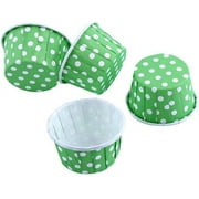 100pcs Cake Cup Paper Cake Cupcake Liner Case Wrapper Muffin Baking Cup for Party Wedding Xmas 8 Colors (Green Polka Dots)