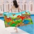 thumbnail image 6 of Beach Towel,Microfiber Beach Towel,Dinosaur Color Printed Quick Drying Beach Towel Bath Towel Wrap Towel Bath Towel Sand Proof,Absorbent Beach Blanket for Swimming,Sports,Gym 63x31.5 inch, 6 of 6
