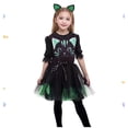 thumbnail image 5 of REDARER Girls Halloween Cat Cosplay Tutu Dress Cat Face Print Puff Sleeve Gown with Cat Ear Headband for Stage Show Trick or Treat Fancy Dress Party Outfit,8-9 Years, 5 of 8