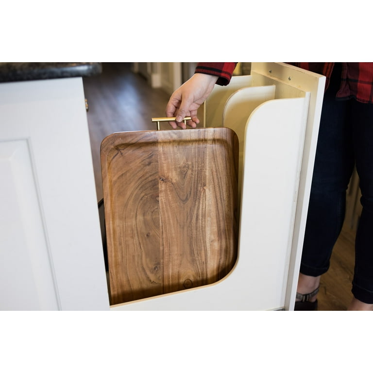 Better Homes & Gardens Acacia Wood Tray with Gold Handles