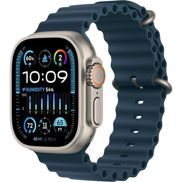Restored Apple Watch Ultra 2 49mm Titanium (LTE) w/ Blue Ocean Band - Refurbished Fair Condition