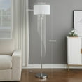 thumbnail image 5 of Ore International 65.75"H Sheer White Drum Shade Rain Crystal Chrome Metal Floor Lamp, 5 of 11