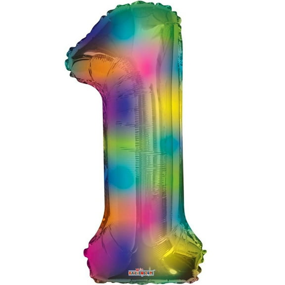 Giant Rainbow Number 1 Foil Balloon 34"