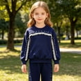 thumbnail image 5 of NIEWTR Baby Fall Winter Clothes Kids Long Sleeve Set 2PCs Crewneck Tee + Elastic Long Pants Breathable Pajamas Gift Set for 0-18 Months Toddler Outfits(A-Black,3-4 Years), 5 of 6