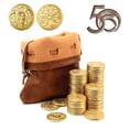 thumbnail image 1 of Juego de monedas de metal Byhoo 50 piezas con bolsa de piel sintética para juegos de mesa, 1 of 7