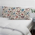 thumbnail image 4 of Boho Floral Lumar Pillow Covers, Blue Red Flower Vintage Petals Branch Leaf Soft Throw Pillow Cases with Invisible Zipper, Decorative Pillowcase Pillows Protectors for Sofa Bed Chair 16"x24", 4 of 9