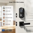 thumbnail image 5 of Veise Smart Door Locks with 2 Lever Handle Set, App Control, Keyless Entry Deadbolt for Front Door, Electronic Digital Touchscreen Keypad, Auto Lock, Easy Installation, Matte Black, 5 of 10