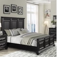 thumbnail image 3 of Roundhill Furniture Vintage Black Wood Bedroom Set, King Panel Bed, Dresser, Mirror, 2 Nightstands, 3 of 14