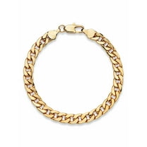 PalmBeach Jewelry Men's Curb-Link Chain Bracelet Gold Ion-Plated 8" (6.5mm)