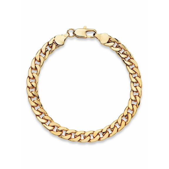 PalmBeach Jewelry Men's Curb-Link Chain Bracelet Gold Ion-Plated 8" (6.5mm)
