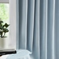 thumbnail image 2 of 90 Inches Length Dusty Blue Pinch Pleated 100 Blackout Curtain Panels with Liners,Linen Textured Drapes for Bedroom Living Room,Energy Efficient Backtab Hooks Window Treatment,40" Wx90 Lx2, 2 of 6