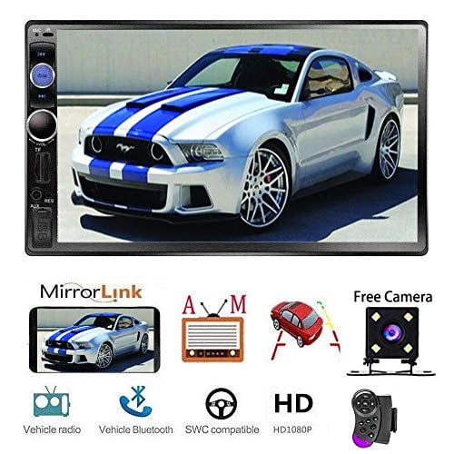Double Din Car Stereo 7 HD Car Multimedia Player in Dash Touch Screen Car Radio Bluetooth Autoradio Head Unit Support SWC FM AUX USB TF Mirror Link Reverse View