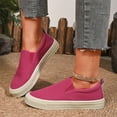 thumbnail image 5 of SYMOID Womens Hot Pink Flock Slip-on Casual Shoes - Chunky Sole, Comfortable Breathable, Non-Slip Textured Sole & Elastic Collar, Us 5.5-9,Size 38, 5 of 8