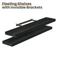 thumbnail image 6 of Sindcom 36in Floating Shelves with Invisible Brackets, Wall Mounted Rustic Wood Shelves Set of 3, Black, 6 of 8