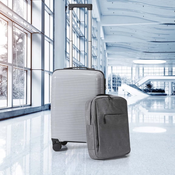 2 Piece Set – 20 Inch Carry On Luggage with Backpack, Gray Hard Shell Suitcase with Spinner Wheels & TSA Lock, Lightweight PP Travel Set for Business Trips