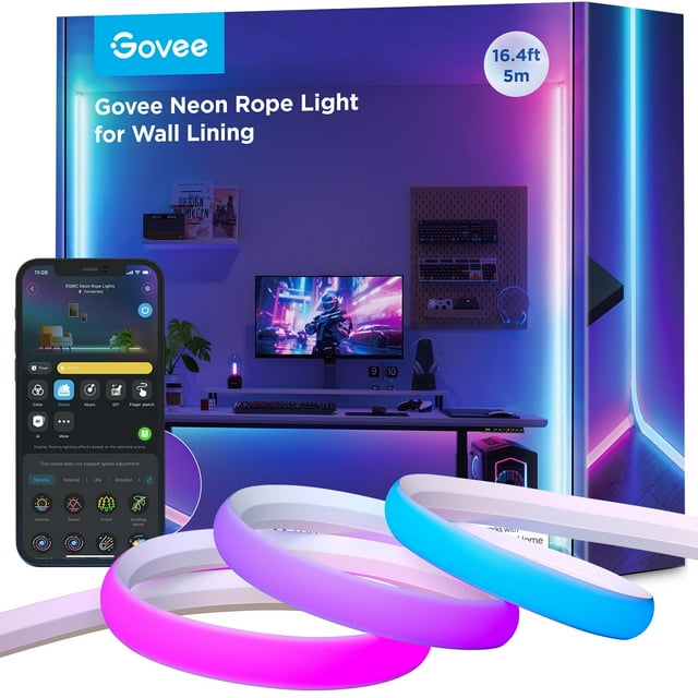 Neon Rope Light Govee RGBIC de 16.4 pies con control inteligente de aplicaciones