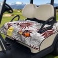 thumbnail image 3 of Psesaysky Golf Cart Seat Covers Universal Golf Cart Seat Blanket with 4 Pockets and Handle Fit for EZGO TXT RXV/Club Car DS Precedent Front Seats 2-Person Seats, Red Tropical Palm Leaves, 3 of 8