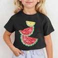 thumbnail image 2 of Short Sleeve Shirts for Girls Summer Shirts Cute Tops Cartoon Cute Tops Graphic Tee Shirt Painting T Shirt Fashion Shirts #Black(3-4 Years), 2 of 4