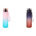 thumbnail image 1 of Botella de agua helada con asa de 750 ml, botella deportiva con gradiente para gimnasio (rosa)., 1 of 9
