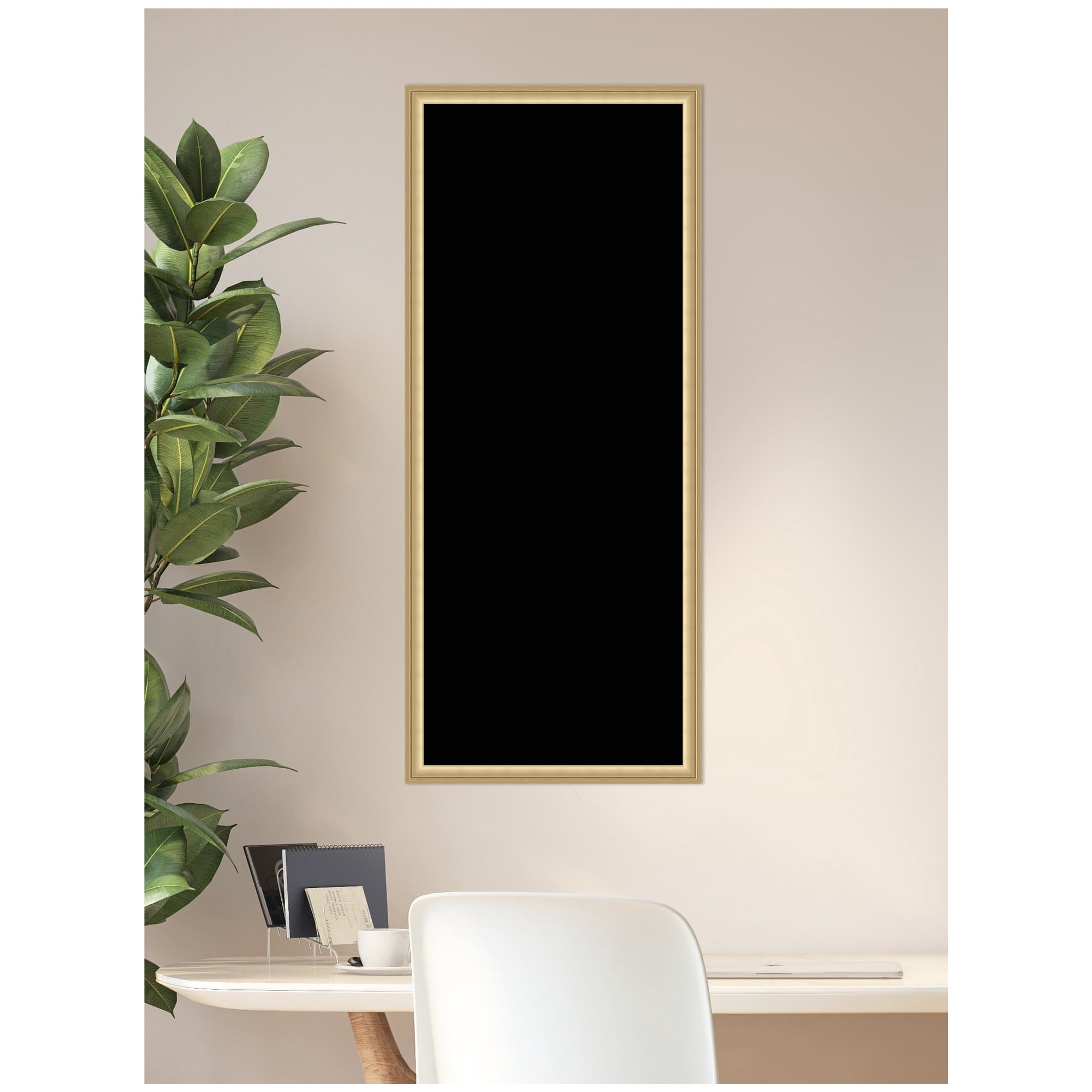 Kate and Laurel Framed Fabric Pinboard 18 x 42,  Printed Linen Classic Bulletin Board for Use as a Vision Board or Wall Organization, Florence Gold Frame