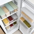 thumbnail image 2 of Juego de 4 Contenedores de Alimentos para Refrigerador, Organizador de Verduras y Pasta Hermético Plástico Transparente Apilable, Recipientes de Almacenamiento para Cocina y Despensa, 2 of 4