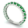 thumbnail image 2 of 1.26 ctw Wedding Band for Women - 14K White Gold Simulated Emerald Stackable Eternity Ring, 2 of 6