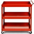 thumbnail image 3 of Spaco 3-Tier Utility Cart Metal Mental Storage Service Trolley-Red, Kitchen Island, Kitchen Island with Storage for Kitchen,Dinning Room, 3 of 9