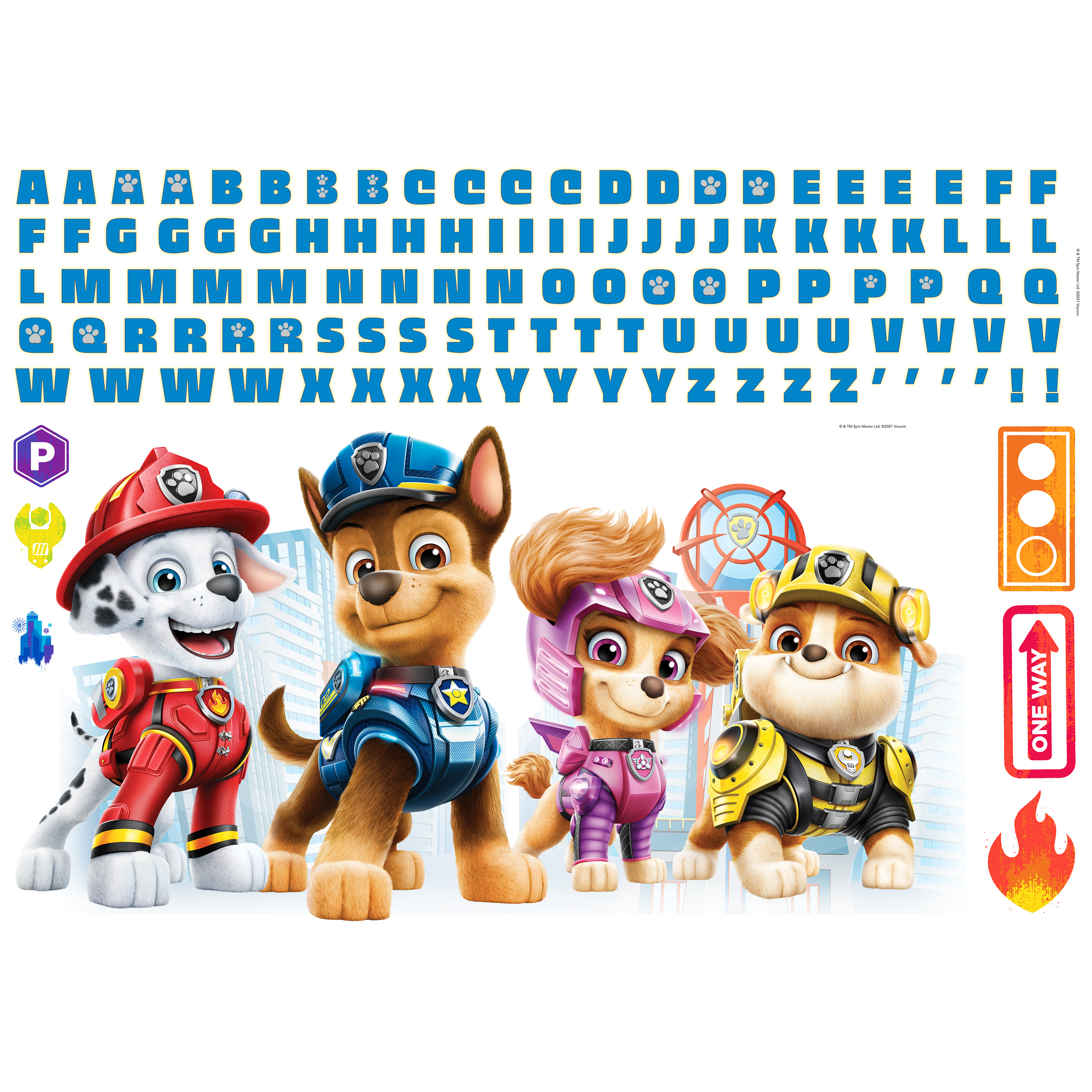 3000px x 3000px - Paw Patrol Wall Decals, by RoomMates 117 Pack - Walmart.com