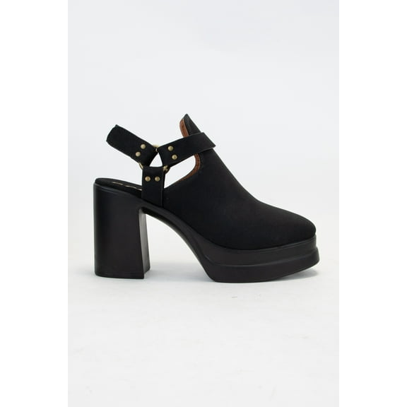 CCOCCI PALAZZO/PLATFORM HARNESS STRAP OPEN HEEL BOOTIES