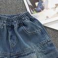 thumbnail image 5 of DAETIROS Girls Jean Shorts Light Blue Denim Cargo Elastic Waist Loose Fit Vintage Distressed Youth Summer with Pockets Sizes 6-16,Size 14-15T, 5 of 9