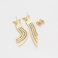thumbnail image 3 of Aretes Mariposa P/ Dama Largos Fiesta Swarovski Oro 14K Lam dorado Unitalla, 3 of 7