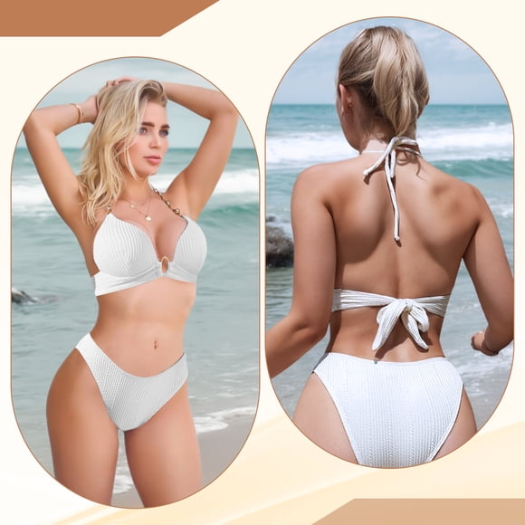 Wosthever Trajes de baño triangulares de piezas sofisticados y elegantes para mujer. Traje de baño de piezas. Traje de baño