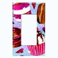 thumbnail image 2 of Metal Light Switch Wall Plate Outlet Cover (Coffee Mocha Candy Bean Toffee Swirl Cupcake Teal Purple Polka Dots Heart - Single Rocker), 2 of 2