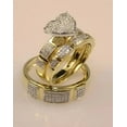 thumbnail image 3 of Sparkle Jewels Heart Shape 14k Yellow Gold Plated 2.00 Ct Round Moissanite Trio Band Ring Set, 3 of 3