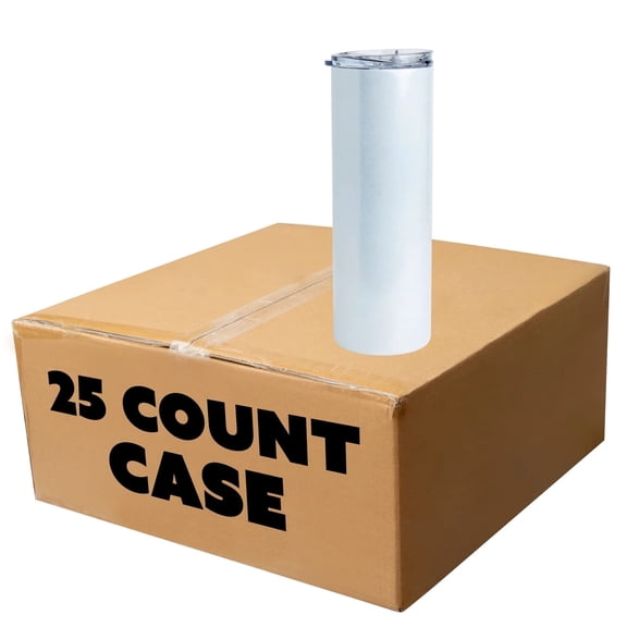 Makerflo 30 oz Skinny Tumbler Stainless Steel Silver 25 Pack Ideal for DIY Crafts -Epoxy