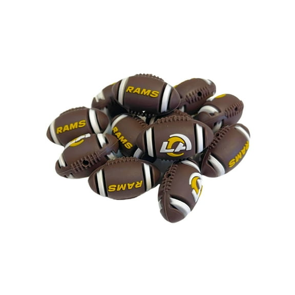 Los Angeles Football Shaped Logo Focal Beads 12 pk 1.16 Silicone for Freshie Hangers Beadable Pens Keychains Charms Sports Ball