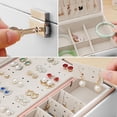 thumbnail image 6 of Jewelry Box Organizer for Women Girls, 2 Layer Large Men Jewelry Storage Case, PU Leather Display Jewellery Holder with Removable Tray for Necklace Earrings Rings Bracelets, Vintage Gift, White, 6 of 7