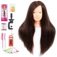 thumbnail image 1 of Cabeza de Maniquí de Cabello Humano - Cabeza de Maniquí de 26 '' con Cabello y Soporte Cabeza de Maniquí para Niños Cabeza de Maniquí de Cosmetología 60% Cabello Real Maquillaje Maniquíes Cabeza para, 1 of 5