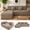 Khaki, variant on Hosnnlie Cloud Block Modular L-Shape Sofa Set Blue Gray, Reversible Chaise Ottoman, Button Tufted Cushions, for Modern Minimalist Home